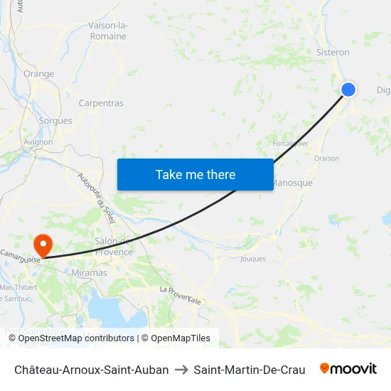 Château-Arnoux-Saint-Auban to Saint-Martin-De-Crau map