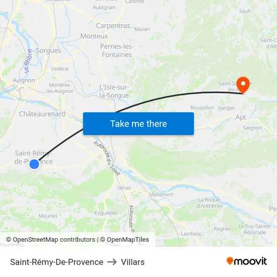 Saint-Rémy-De-Provence to Villars map