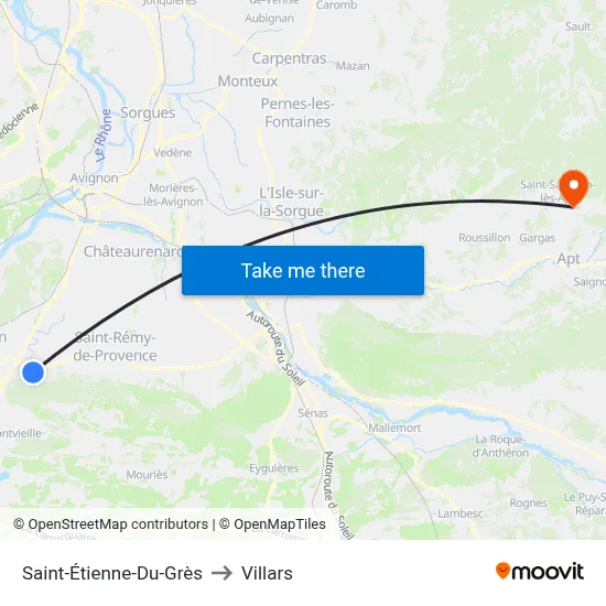 Saint-Étienne-Du-Grès to Villars map