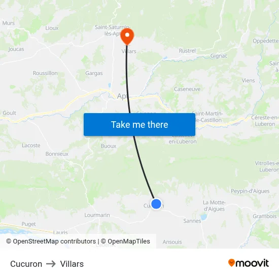 Cucuron to Villars map