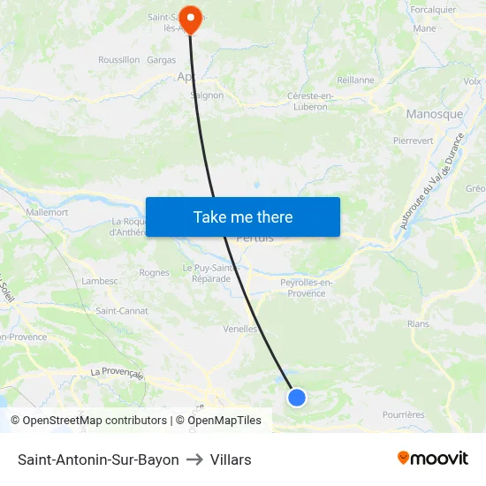Saint-Antonin-Sur-Bayon to Villars map