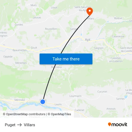 Puget to Villars map