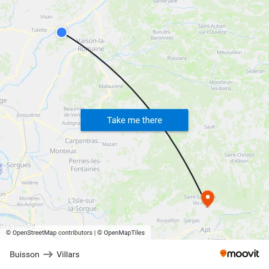Buisson to Villars map
