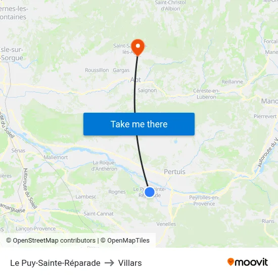 Le Puy-Sainte-Réparade to Villars map