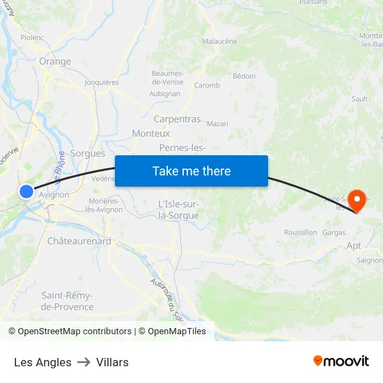 Les Angles to Villars map
