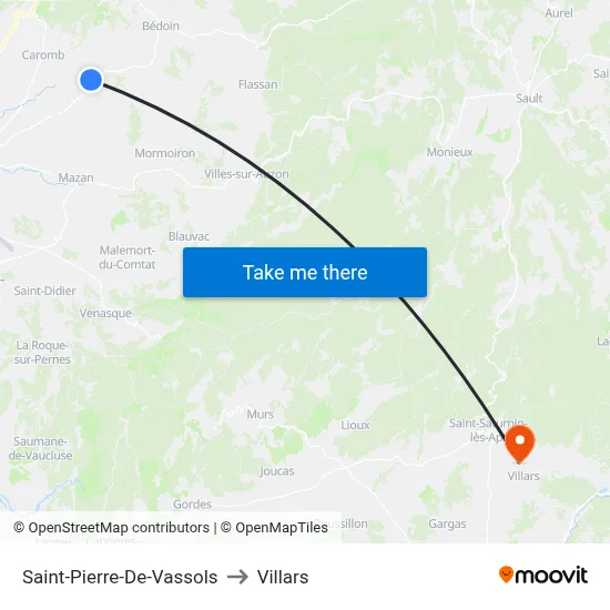 Saint-Pierre-De-Vassols to Villars map
