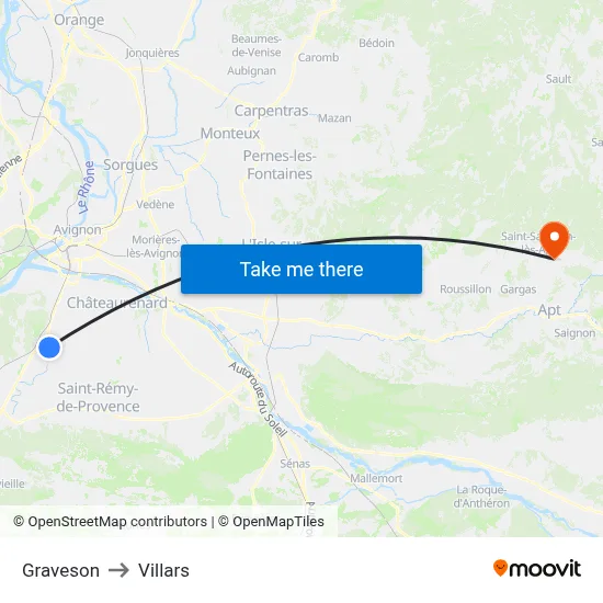Graveson to Villars map