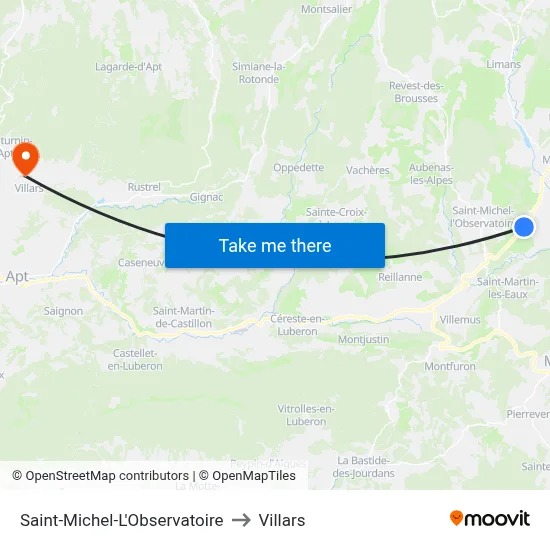 Saint-Michel-L'Observatoire to Villars map