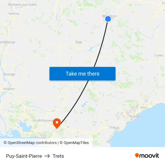 Puy-Saint-Pierre to Trets map