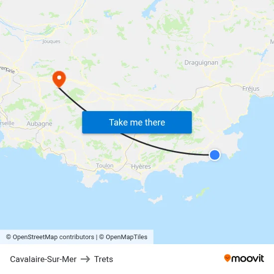 Cavalaire-Sur-Mer to Trets map