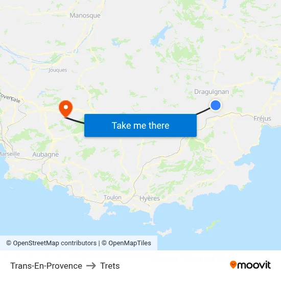 Trans-En-Provence to Trets map