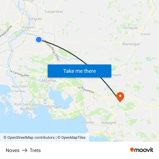 Noves to Trets map