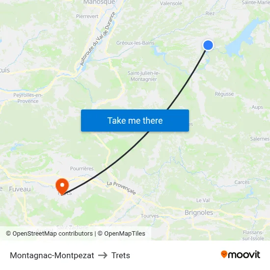 Montagnac-Montpezat to Trets map
