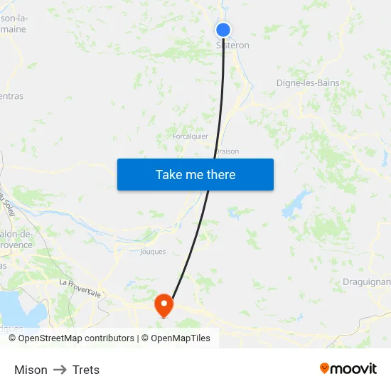 Mison to Trets map