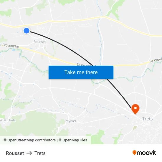 Rousset to Trets map