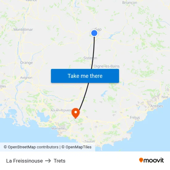 La Freissinouse to Trets map