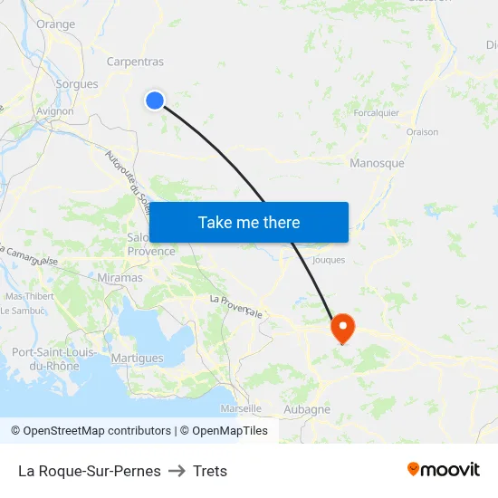 La Roque-Sur-Pernes to Trets map