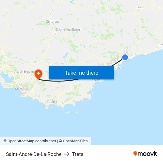 Saint-André-De-La-Roche to Trets map
