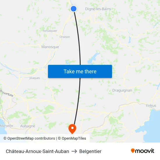 Château-Arnoux-Saint-Auban to Belgentier map
