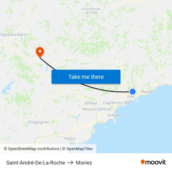 Saint-André-De-La-Roche to Moriez map