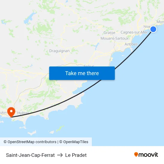 Saint-Jean-Cap-Ferrat to Le Pradet map