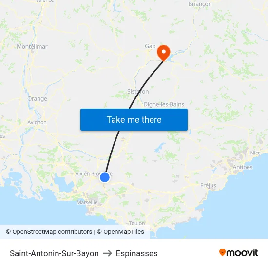 Saint-Antonin-Sur-Bayon to Espinasses map