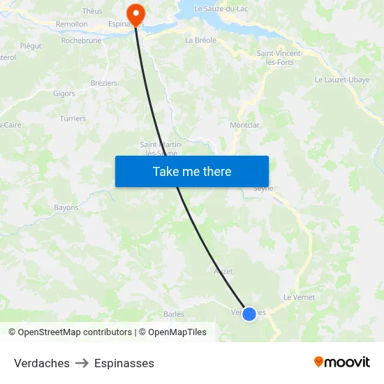Verdaches to Espinasses map