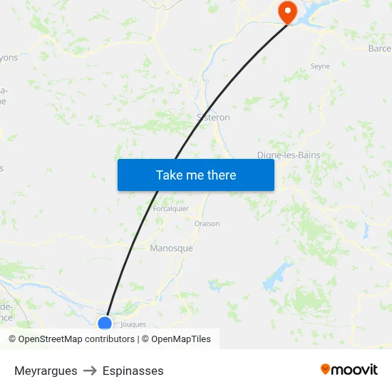 Meyrargues to Espinasses map