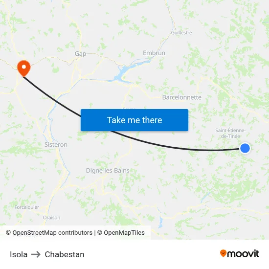 Isola to Chabestan map