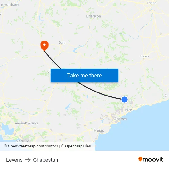 Levens to Chabestan map
