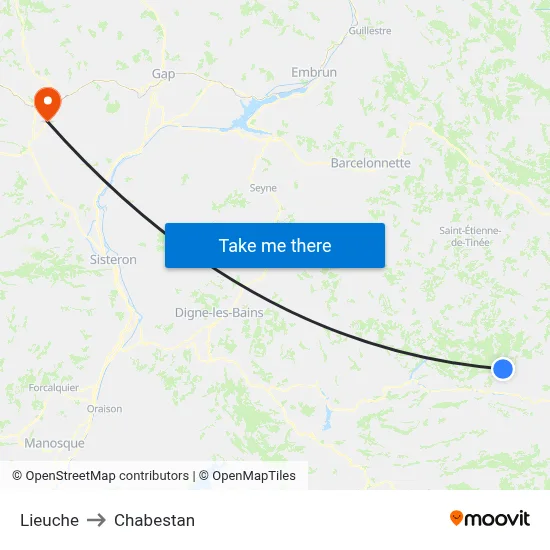 Lieuche to Chabestan map