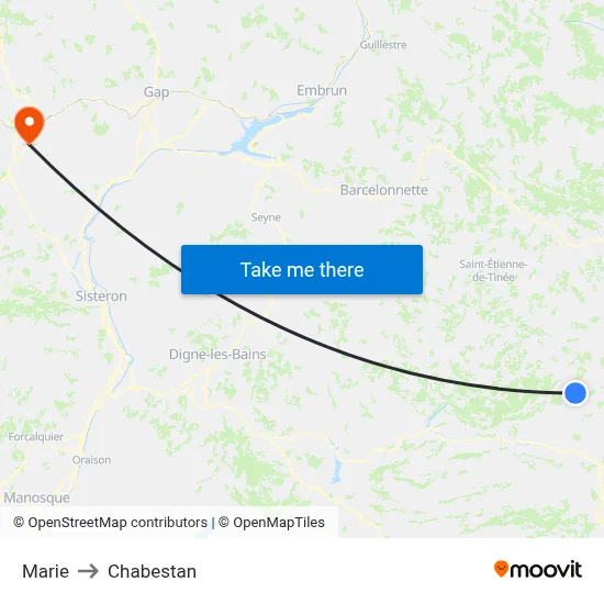 Marie to Chabestan map