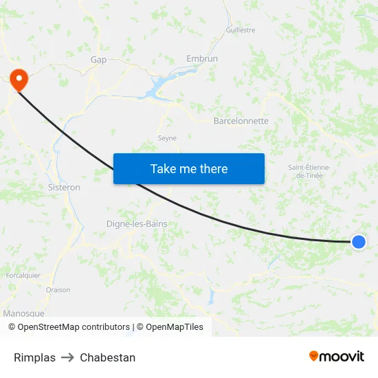 Rimplas to Chabestan map