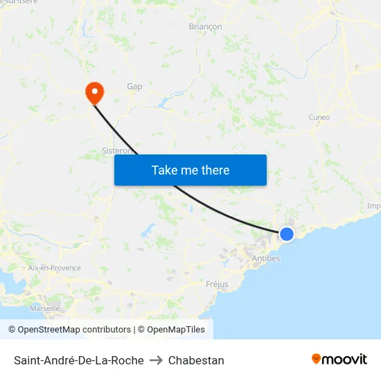 Saint-André-De-La-Roche to Chabestan map
