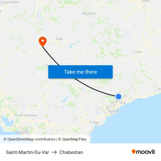 Saint-Martin-Du-Var to Chabestan map