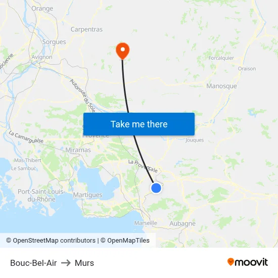 Bouc-Bel-Air to Murs map