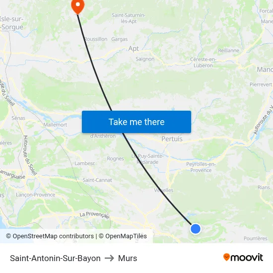 Saint-Antonin-Sur-Bayon to Murs map