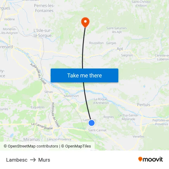 Lambesc to Murs map