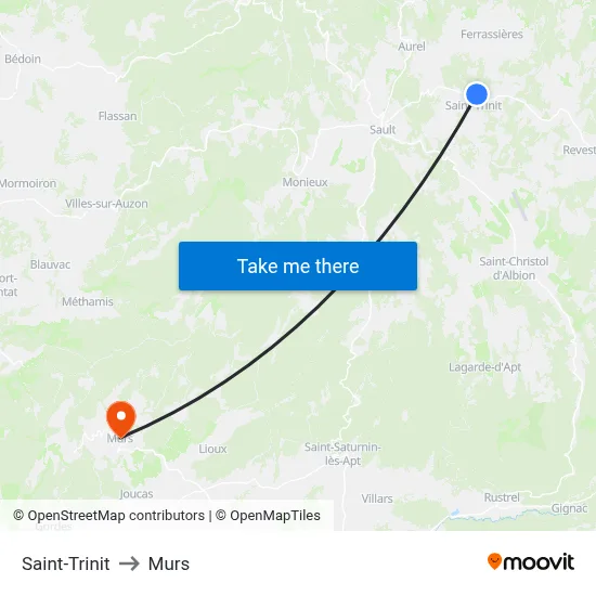 Saint-Trinit to Murs map
