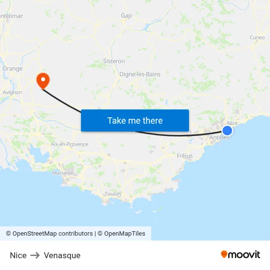 Nice to Venasque map