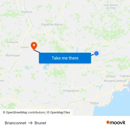 Brianconnet to Brunet map