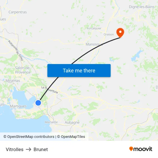Vitrolles to Brunet map