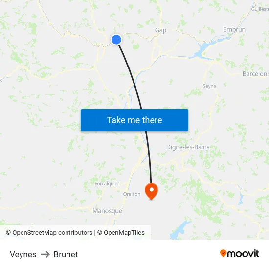 Veynes to Brunet map