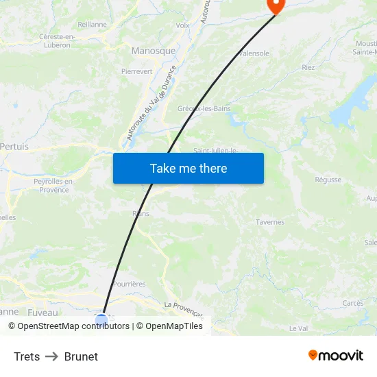 Trets to Brunet map