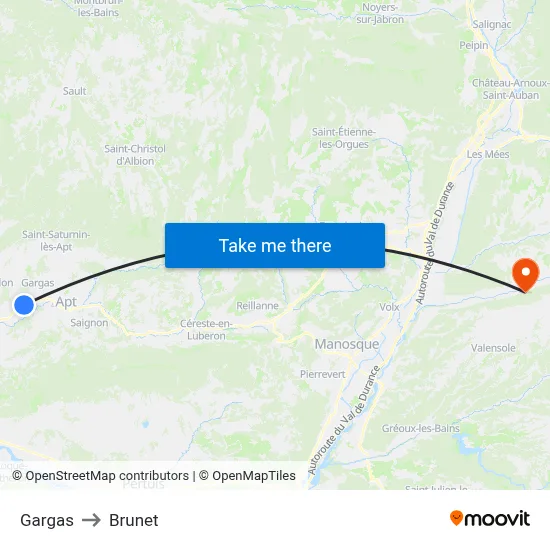 Gargas to Brunet map