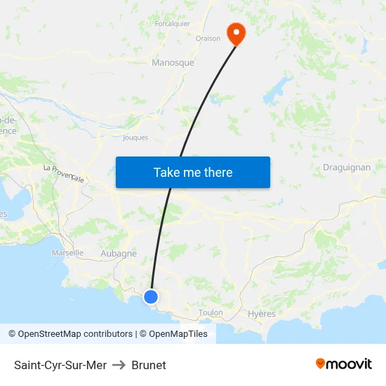 Saint-Cyr-Sur-Mer to Brunet map