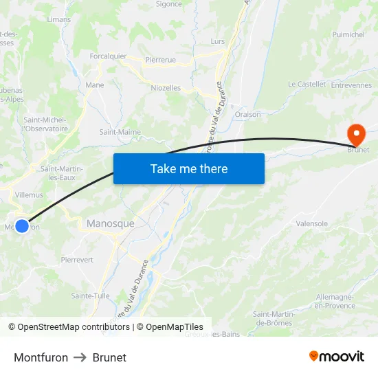 Montfuron to Brunet map