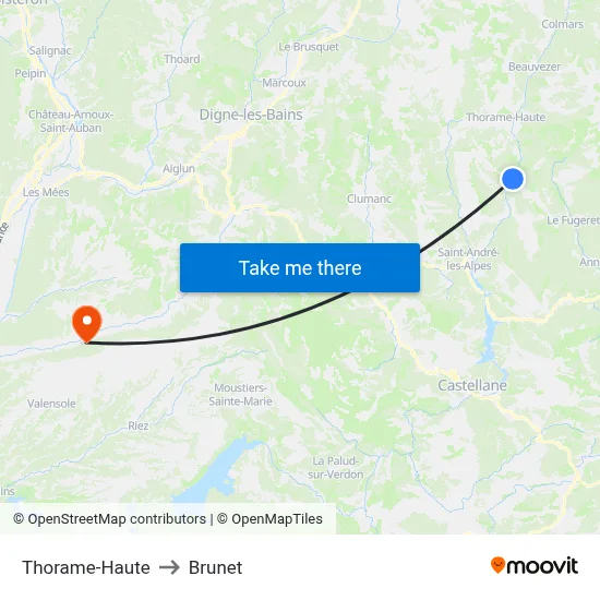 Thorame-Haute to Brunet map