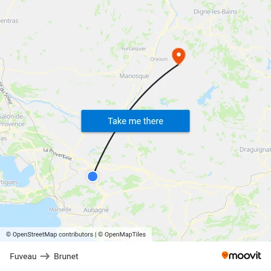 Fuveau to Brunet map