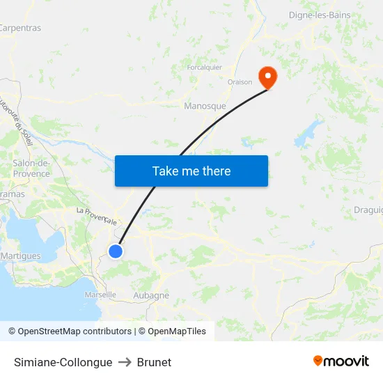 Simiane-Collongue to Brunet map